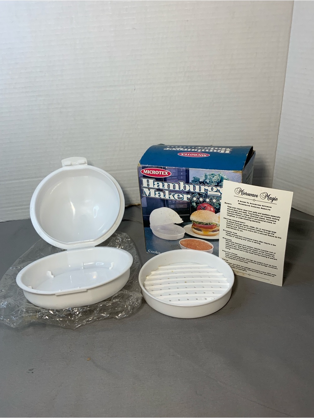Vintage MICROTEX Hamburger Maker in Original Box w/instructions